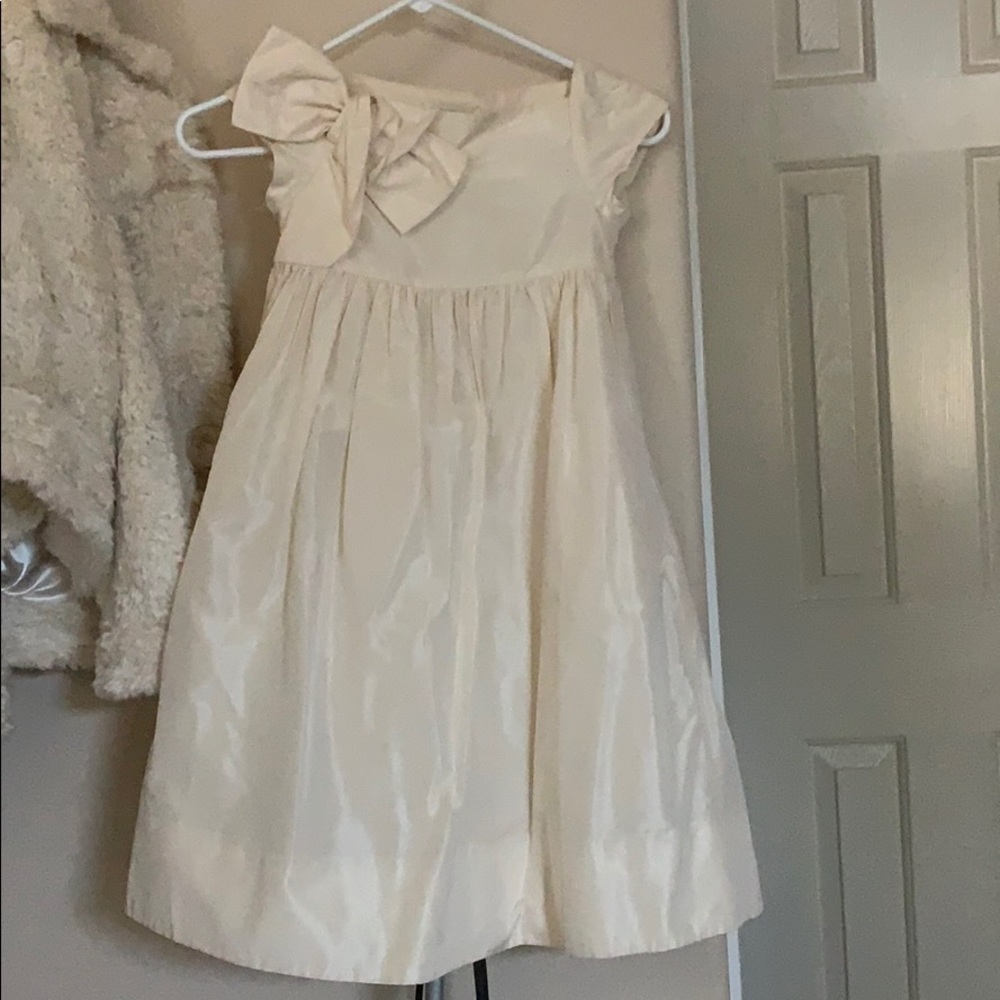 Girls Jcrew cream silk dress